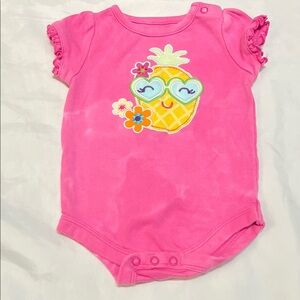 “Bundle 10/$13” Garanimals 0-3M Pink baby girl One Piece with Pineapple bodysuit